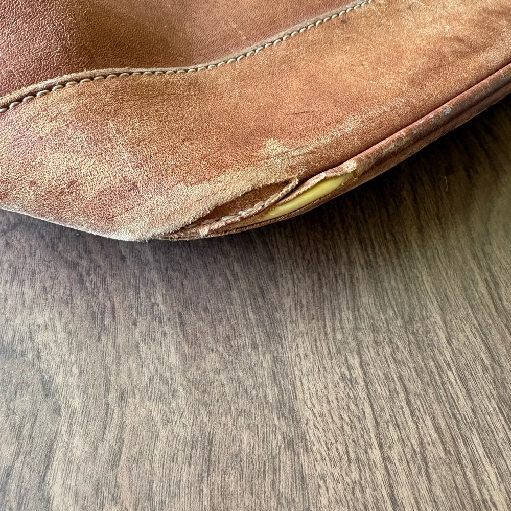 Unisa Tan Leather Hobo Shoulder Bag